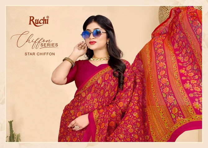 Star Chiffon 179 By Ruchi Daily Wear Chiffon Saree Wholesale Shop In Surat